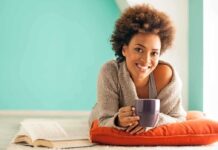 woman on cushion