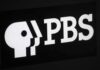 PBS logo displayed in white on a black background