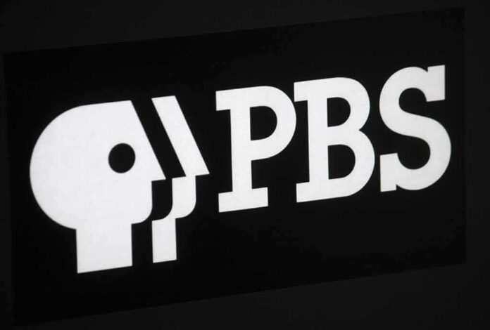 PBS logo displayed in white on a black background
