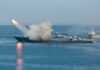 They Declared Peace. Then the Missiles Started Flying Again. Warship firing missile in the sea.