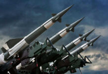 U.S. Strikes Follow Attacks on Troops and Allies Four rockets pointed towards the sky.