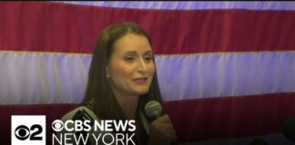 Cait Conley addresses supporters after winning NY-17 Democratic primary