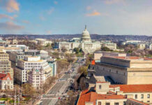 New Election Claims Put White House Narrative at Odds Washington, D.C. skyline with Capitol Building in background.