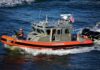 Deadly Sea Strikes, Same Drug Problem U.S. Coast Guard patrol boat speeding on open water