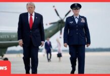 FULL DEPARTURE: U.S. President Donald Trump Boards Air Force One for Michigan Visit | AC15