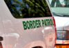 Border Patrol vehicle side with green lettering