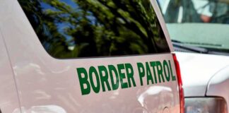 Border Patrol vehicle side with green lettering
