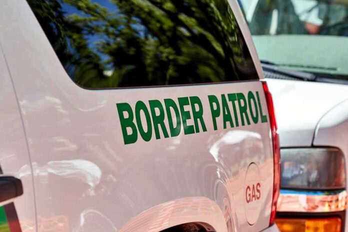 Border Patrol vehicle side with green lettering