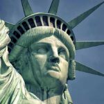 Statue of Liberty close-up with crown and face