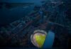 Historic Faceplant: Angels’ Historic Losing Season Ends Baseball stadium illuminated at night in a coastal city
