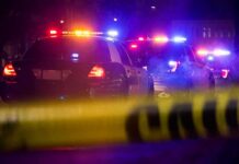 $50K Reward Offered in Deadly Hit-and-Run Police cars with flashing lights behind yellow caution tape at night