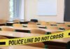 Millions of California Students’ Data Exposed in Breach Empty classroom with police tape across desks