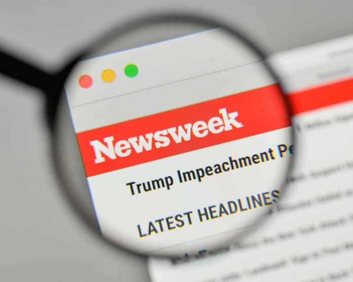 shutterstock_751956388 Magnifying glass focusing on Newsweek website header